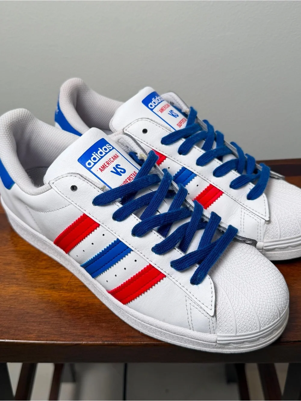 Adidas Superstar Americana VS FY3033 White Red Blue Men’s 7.5 EU 40 2/3